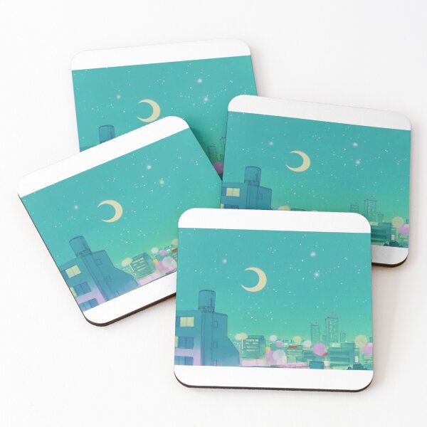 Item preview, 90s Anime Moon in the Sky Wallpaper designed and sold by is this trash?.