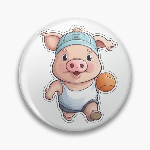 Item preview, A Pig playing basketball designed and sold by DigitalArtByCJ.