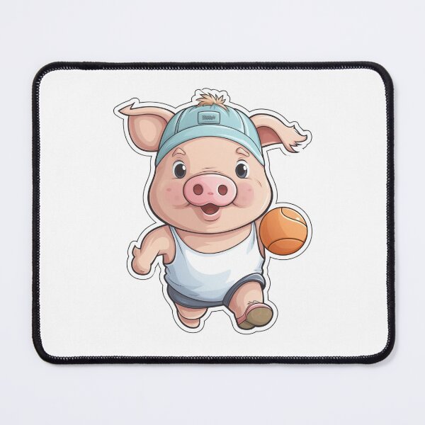 Item preview, A Pig playing basketball designed and sold by DigitalArtByCJ.