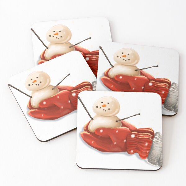 Item preview, Snowman in red mittens winter snow designed and sold by Folomkina-store.