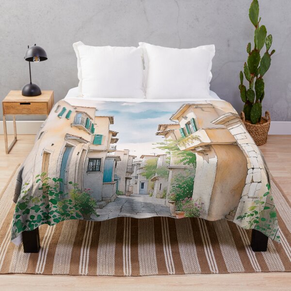 Item preview, Watercolor Street in a Charming Small Town designed and sold by ElliOzy.