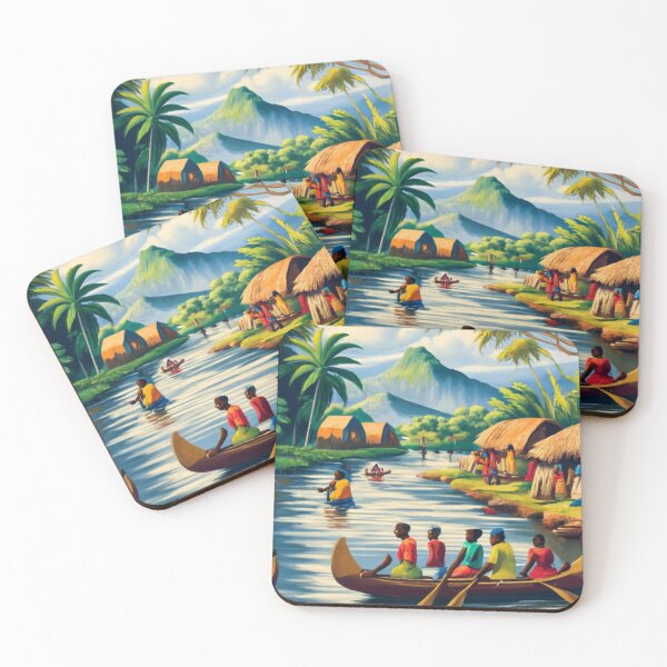 Item preview, Life on the banks of the Congo River designed and sold by ArtsDestination.