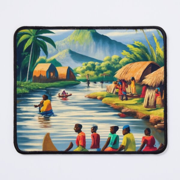 Item preview, Life on the banks of the Congo River designed and sold by ArtsDestination.
