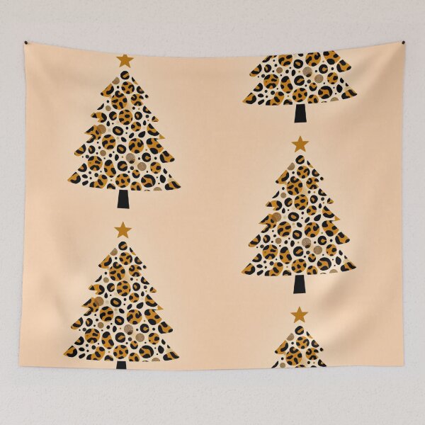 Item preview, Leopard Print Christmas Tree leopard Canvas Wall Art Pattern designed and sold by CoffeeIsATrip.