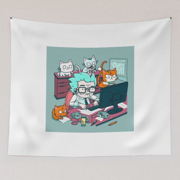 Item preview, Whiskerwiggle - office cats designed and sold by JCatDesign.