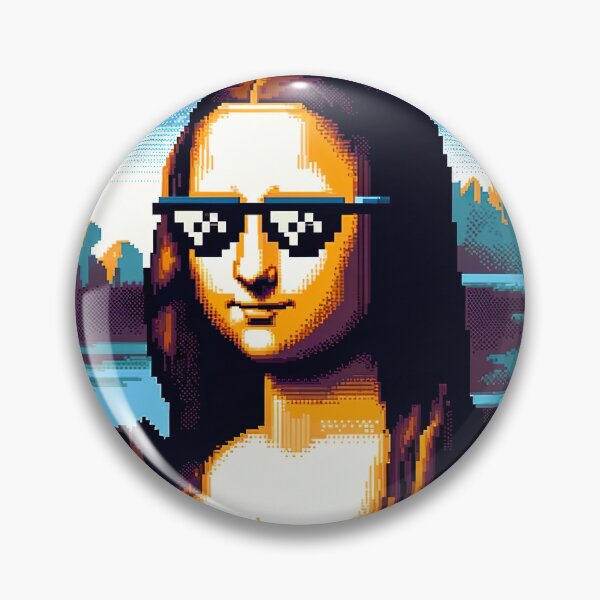 Item preview, Mona Lisa Pixel Art with Sunglasses designed and sold by unrealartwork.