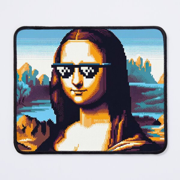 Item preview, Mona Lisa Pixel Art with Sunglasses designed and sold by unrealartwork.