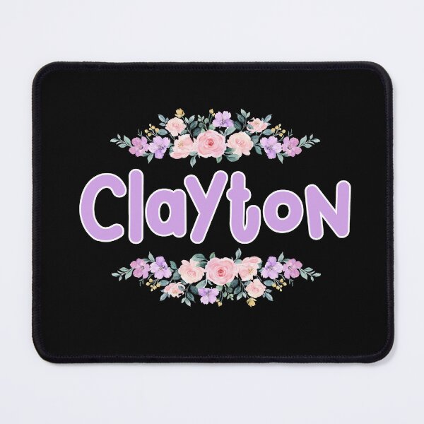 Item preview, Purple Flower Clayton Name Label (Black) designed and sold by NormadWorld.