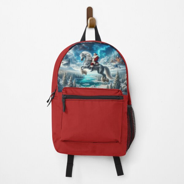 Item preview, Happy Santa riding a unicorn in a magical and fantastic landscape 4 designed and sold by Cris888.