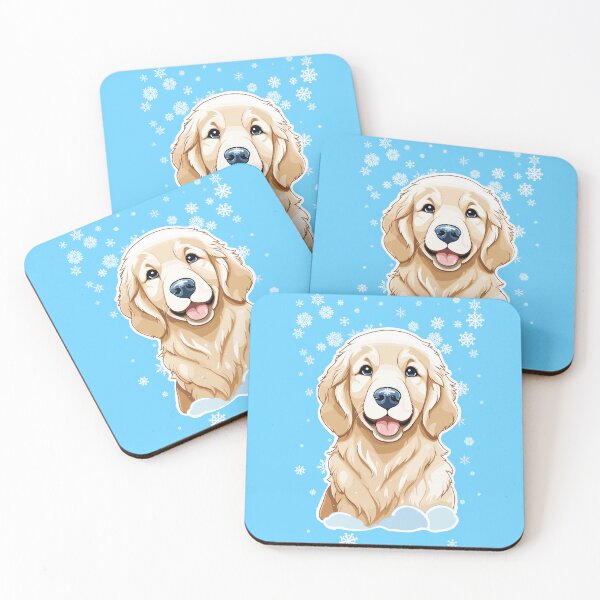 Item preview, Golden Retrevier and Snowflakes Xmas designed and sold by karsivenco.