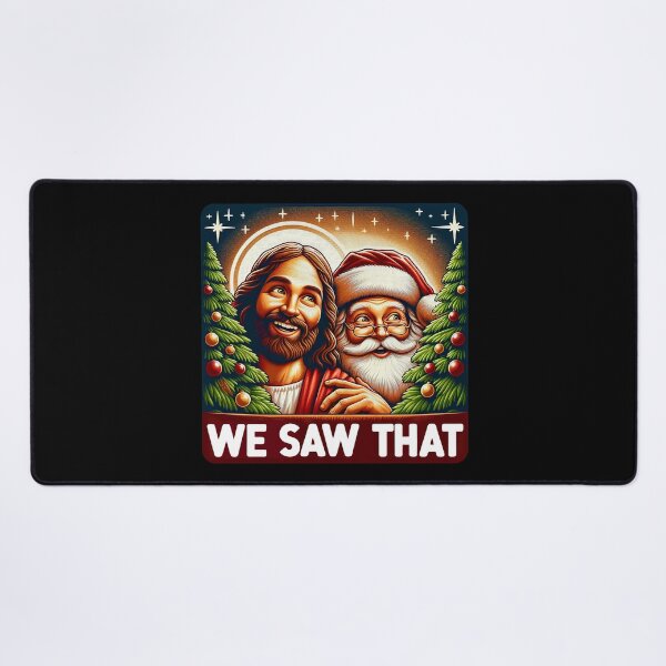 Item preview, We Saw That meme Jesus Santa Claus White Christmas designed and sold by plushism.
