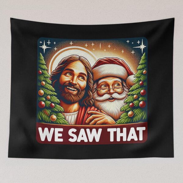 Item preview, We Saw That meme Jesus Santa Claus White Christmas designed and sold by plushism.