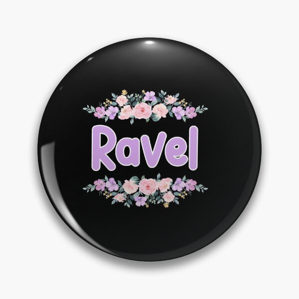 Item preview, Purple Flower Ravel Name Label (Black) designed and sold by NormadWorld.
