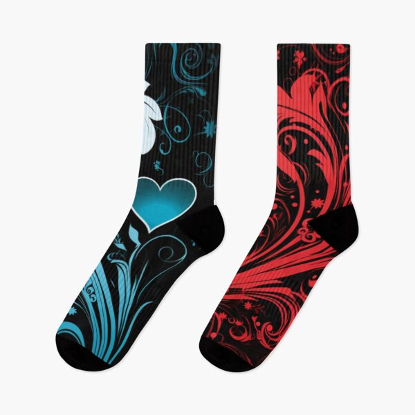 Item preview, Heartfelt Constellations: Romantic Sky Blue & Red Valentine's Day Socks (One color only) designed and sold by PurpleMoss.