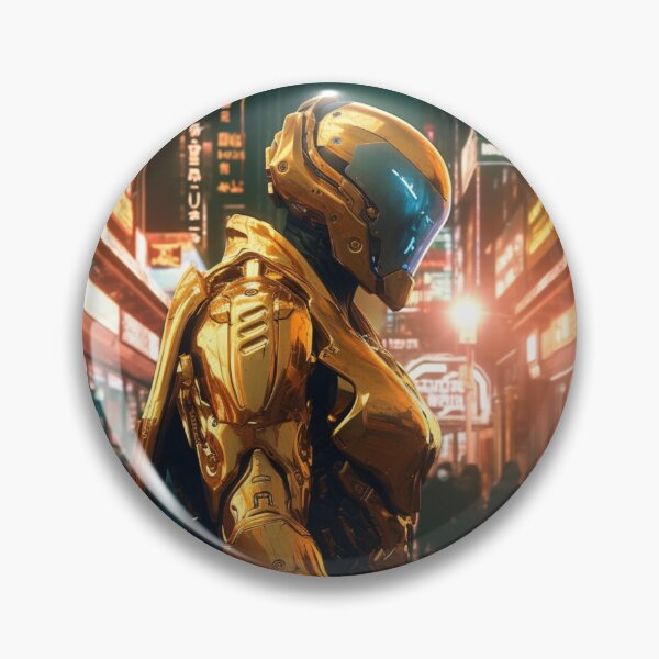 Item preview, gold knight digital art future armor robot cyborg designed and sold by UILOVE.