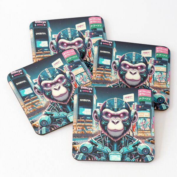 Item preview, Cyborg Monkey in Shibuya designed and sold by unrealartwork.