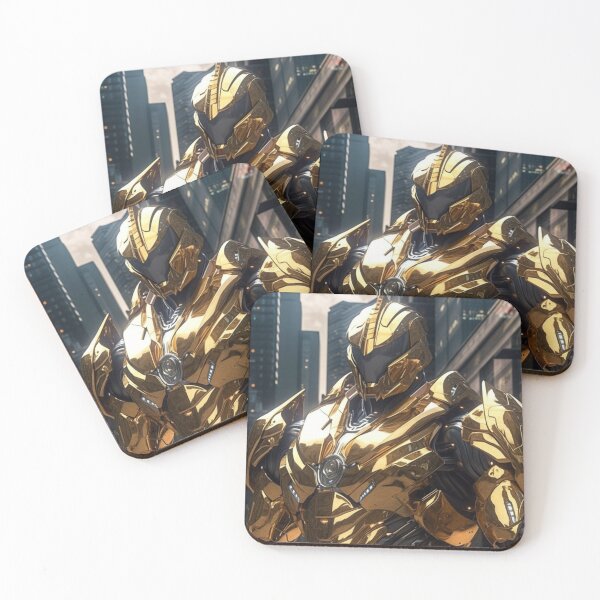 Item preview, gold knight digital art future armor robot cyborg designed and sold by UILOVE.