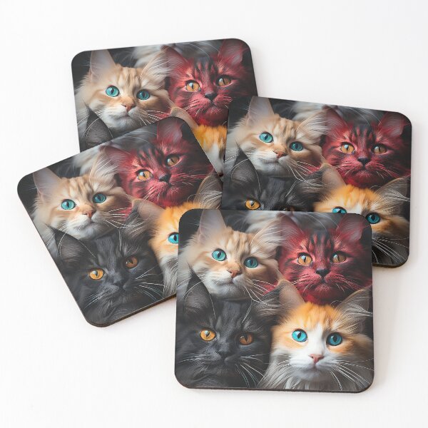 Item preview, Cute Kawaii Adorable Cats - Surreal Vivid Colored Sweet Cats designed and sold by MadeByRobots.