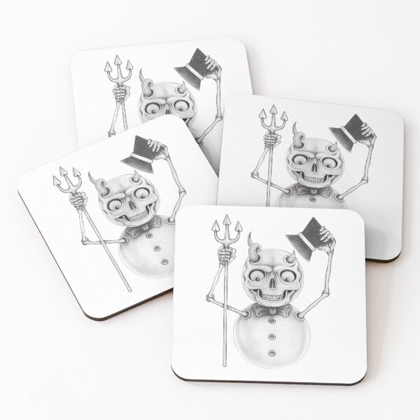 Item preview, Snowman demon smiley drawing christmas skeleton. designed and sold by Jiwsurreal.