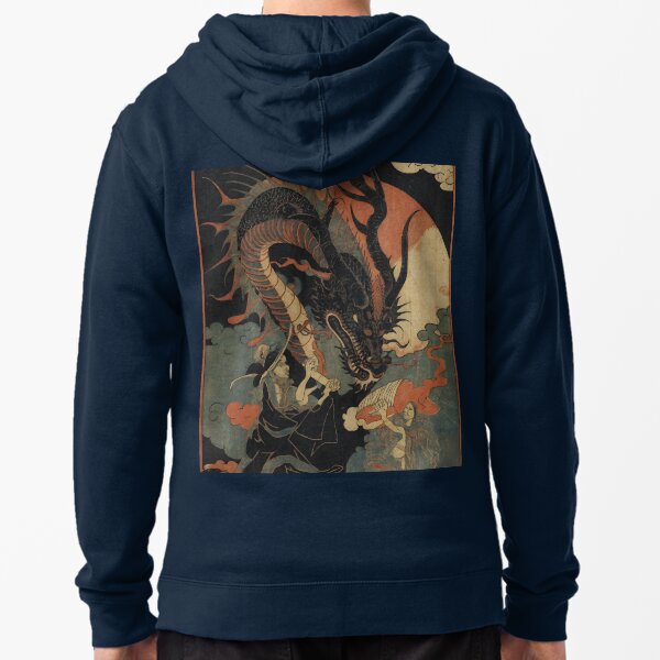 Item preview, dragons fighting above a night shrine designed and sold by 1081900shop.