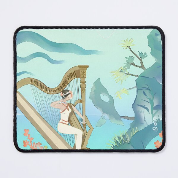 Item preview, Goddess playing harp under ocean water designed and sold by LTI-Stickers.