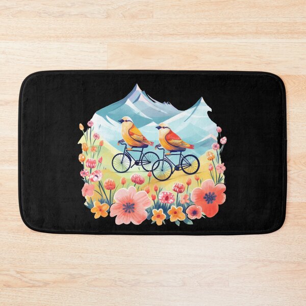 Item preview, Cute birds as abstract mountain bikers designed and sold by WallGemsArt.