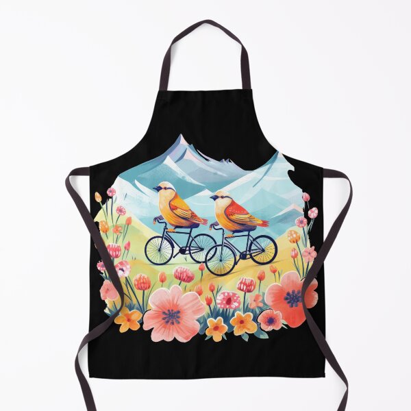 Item preview, Cute birds as abstract mountain bikers designed and sold by WallGemsArt.