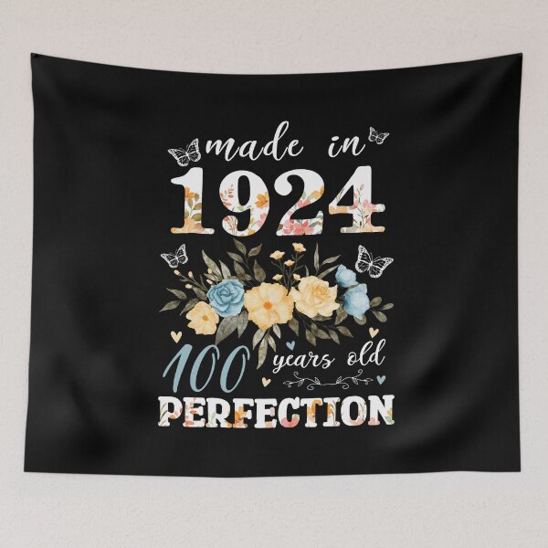 Item preview, 100 years old Made In 1924 Floral 100th Birthday Vintage  designed and sold by Sasikharn.