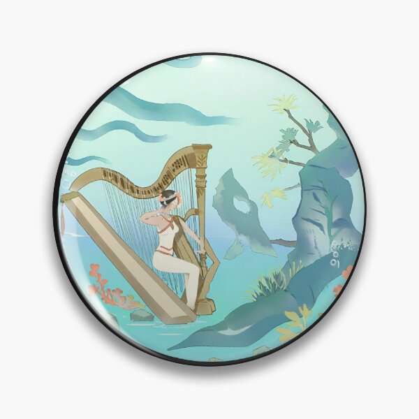 Item preview, Goddess playing harp under ocean water - sticker designed and sold by LTI-Stickers.