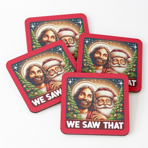 Item preview, We Saw That meme Jesus Santa Claus White Christmas designed and sold by plushism.