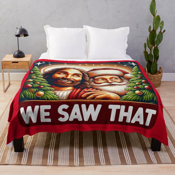 Item preview, We Saw That meme Jesus Santa Claus White Christmas designed and sold by plushism.