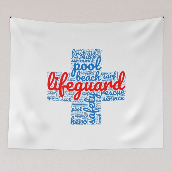 Item preview, Lifeguard Red Word Cloud Cross designed and sold by TeesYouWant.