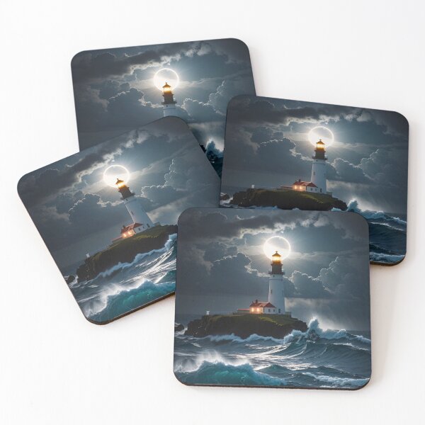 Item preview, Lighthouse in middle of sea thrilling scenery  designed and sold by Customheaven.