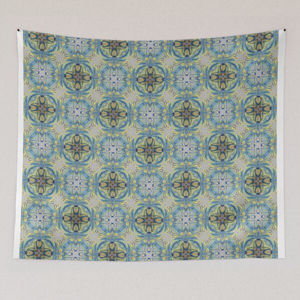 Item preview, gold and blue fresco designed and sold by ritusdesigns.