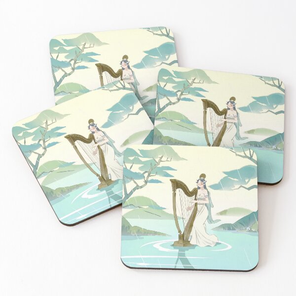 Item preview, Goddess playing harp on water designed and sold by LTI-Stickers.