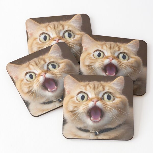 Item preview, Whiskerwiggle - Cute surprised cat designed and sold by JCatDesign.