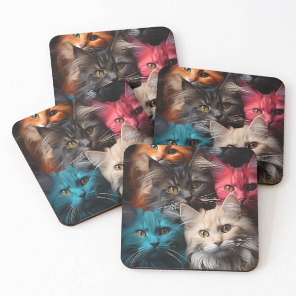 Item preview, Cute Kawaii Adorable Cats - Surreal Vivid Colored Sweet Cats 07 designed and sold by MadeByRobots.