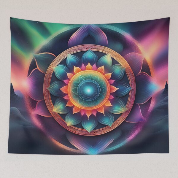 Aperçu de l'œuvre Art mural mandala danse céleste créée et vendue par SpiritualManda.