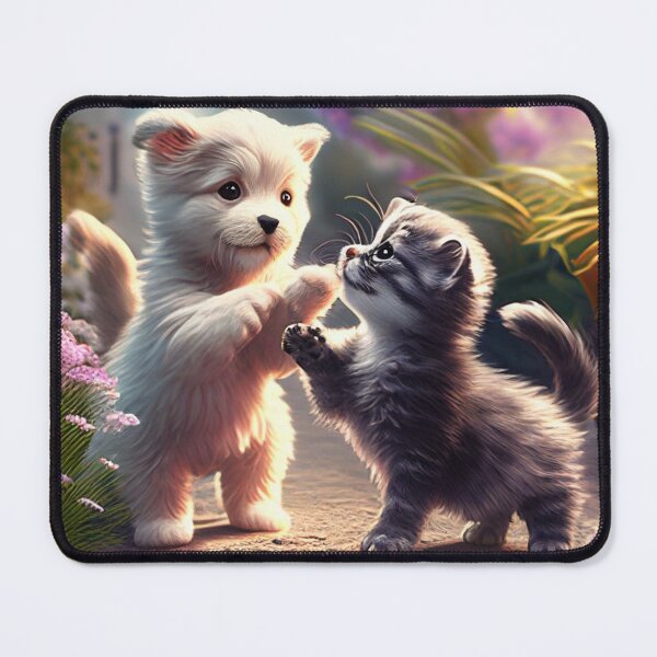 Item preview, Heartwarming Cute Animals Playful Puppy Furry Kitten Unique Pet Art A929 designed and sold by MPCFICTION.
