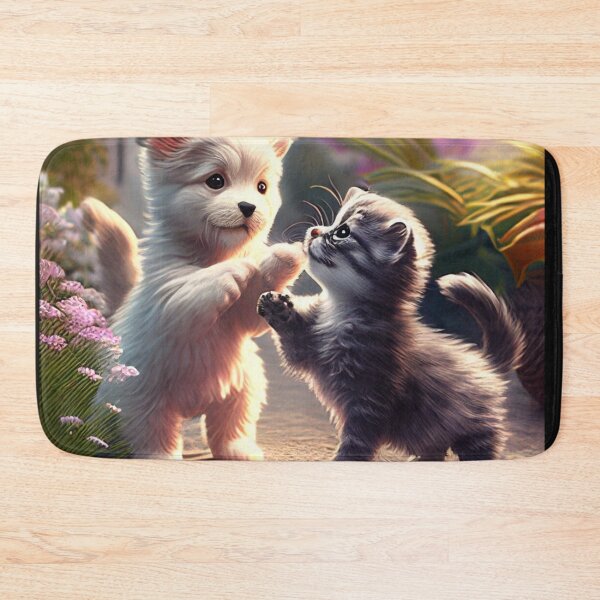 Item preview, Heartwarming Cute Animals Playful Puppy Furry Kitten Unique Pet Art A929 designed and sold by MPCFICTION.
