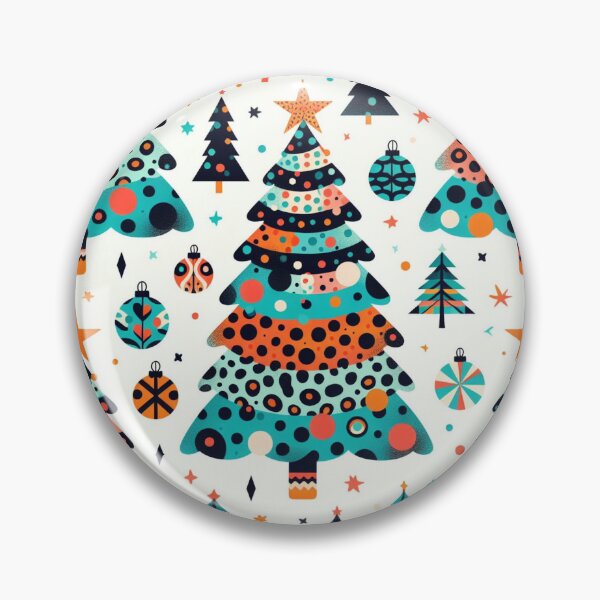 Item preview, Chibi Cartoon Illustration Turquois Aqua Blues Greens Gold Leopard Print Christmas Tree leopard Canvas Wall Art Pattern designed and sold by CoffeeIsATrip.