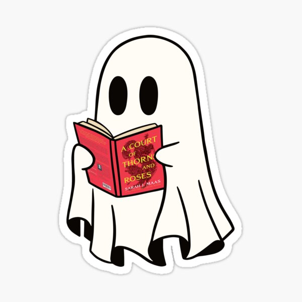 Item preview, Cute Ghost Reading acotar Book Spooky Book Club Kindle Lovers Gift Ideas designed and sold by StickyBook.