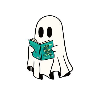 Artwork thumbnail, Cute Ghost Reading acomaf Book Spooky Book Club Kindle Lovers Gift Ideas by StickyBook