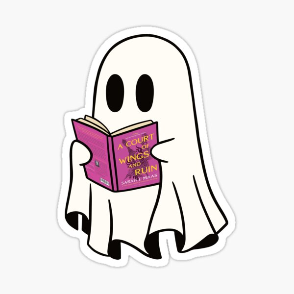 Item preview, Cute Ghost Reading acowar Book Spooky Book Club Kindle Lovers Gift Ideas designed and sold by StickyBook.
