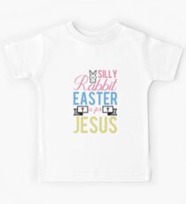 Silly Rabbit Easter Is For Jesus Christian Easter Day Shirt Kids Tee