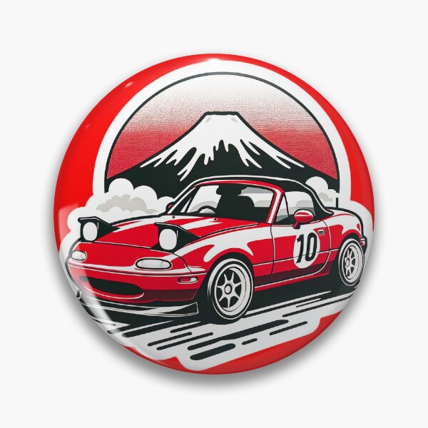 Item preview, Very red Miata NA 10 in front of a mountain  designed and sold by mugooooo.
