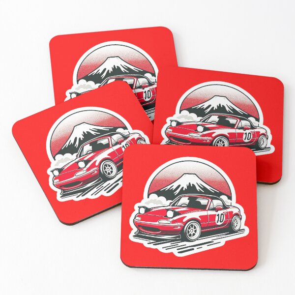Item preview, Very red Miata NA 10 in front of a mountain  designed and sold by mugooooo.