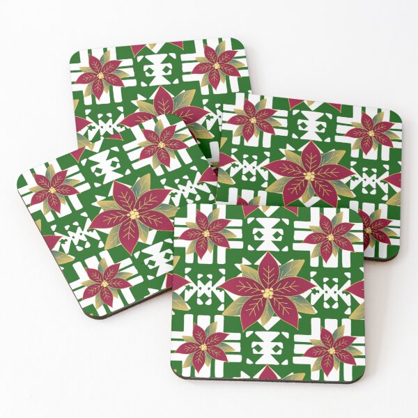 Item preview, Red / Green / White Poinsettia Native Blanket Print designed and sold by JMWCD.