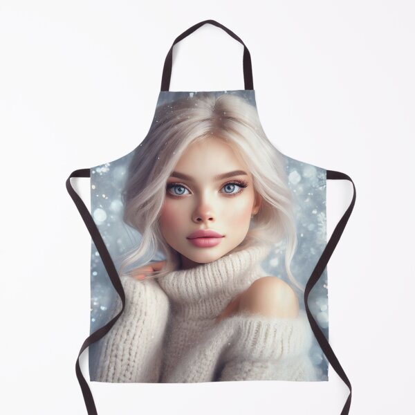 Item preview, Beautiful blonde woman in white sweater and snowflakes. Winter fashion. designed and sold by DenisAgati.