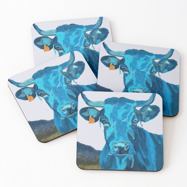 Item preview, Blue Cow Portrait against a Grassy Hill designed and sold by pngrktes-art.